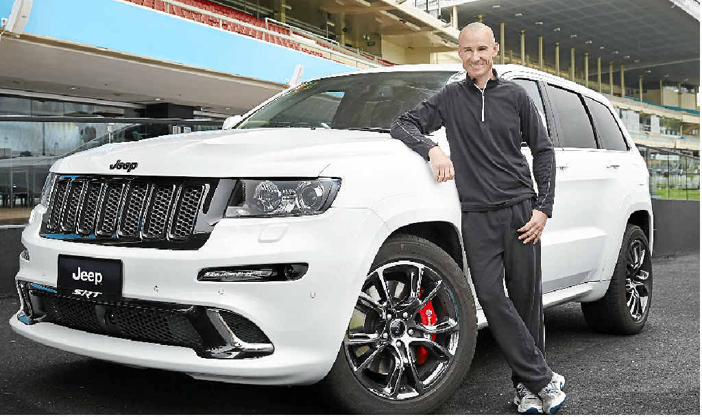 HORSE POWER: Champion jockey Glen Boss with his monstrous V8 Jeep Grand Cherokee SRT HORSE POWER: Champion jockey Glen Boss with his monstrous V8 Jeep Grand Cherokee SRT